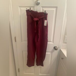 Red Dress PaperBag Pants